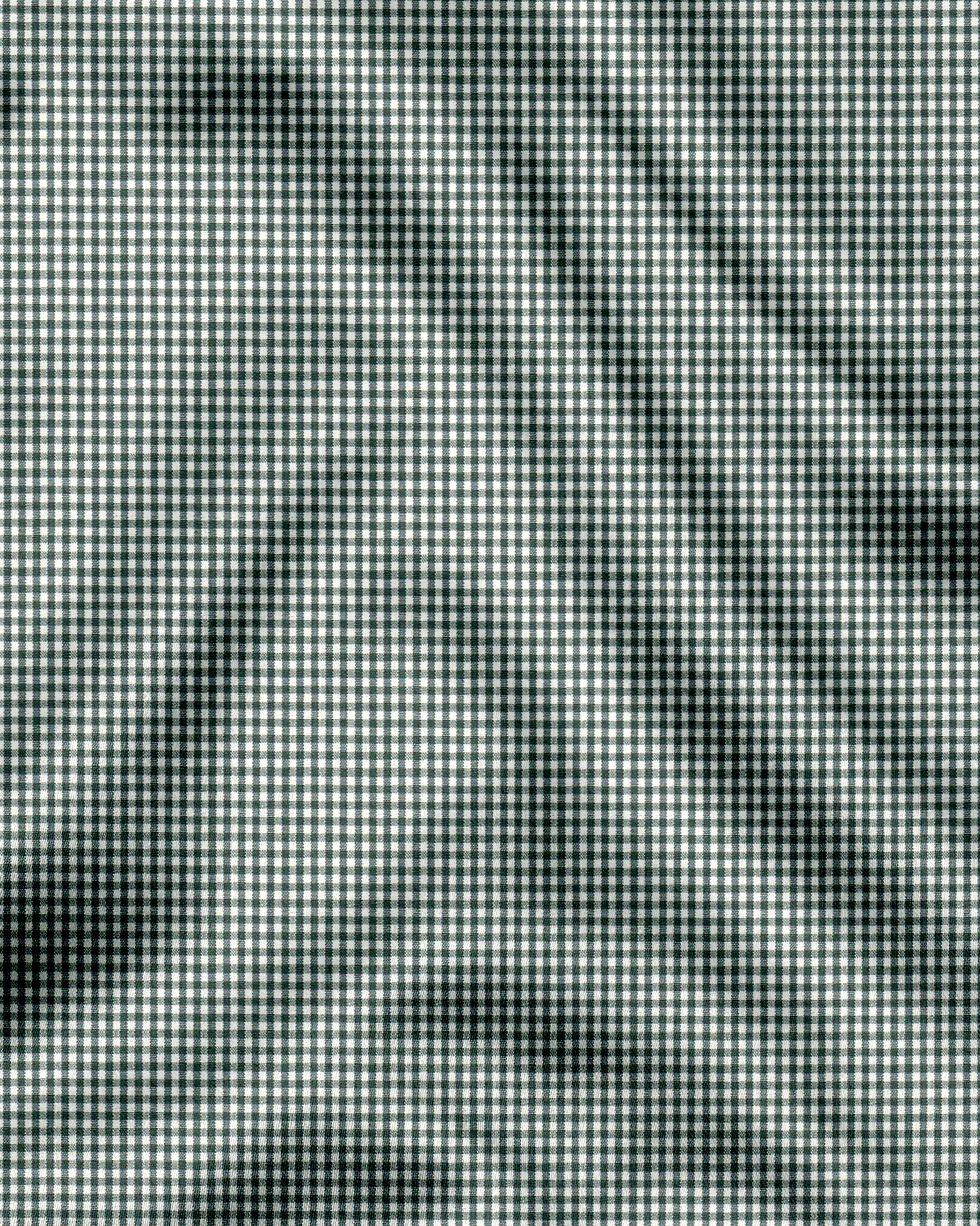 Foliage Green and White Checks Cotton Shirt