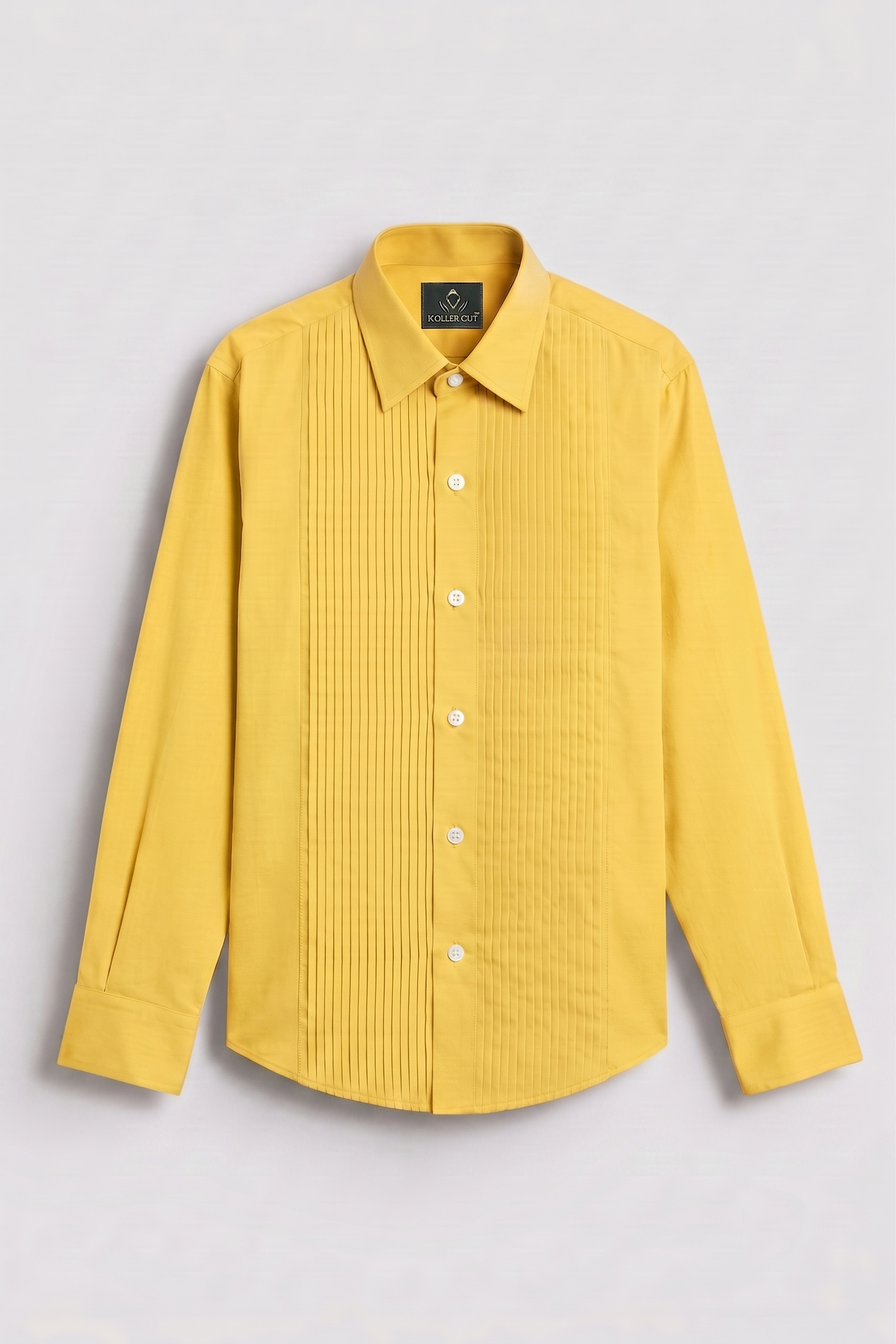 Lemon Yellow Giza Cotton Tuxedo Shirt