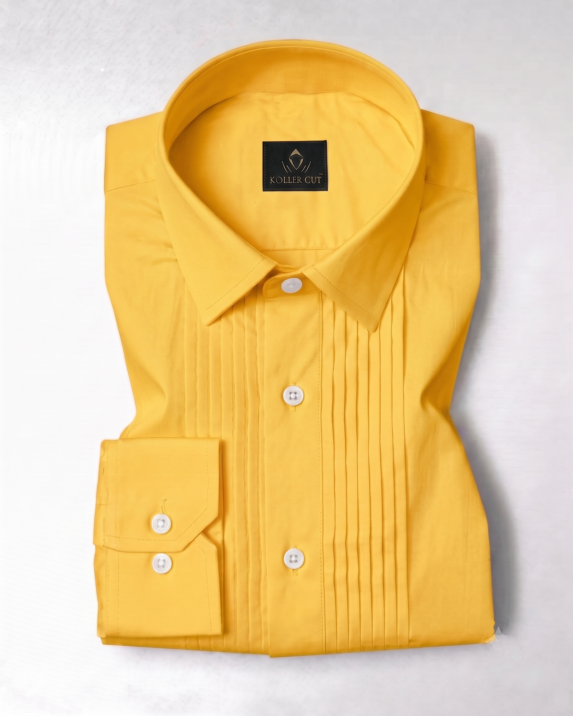 Lemon Yellow Giza Cotton Tuxedo Shirt