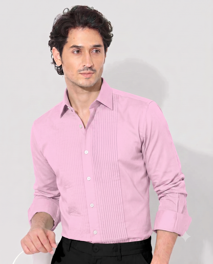 Prism Pink Giza Cotton Tuxedo Shirt