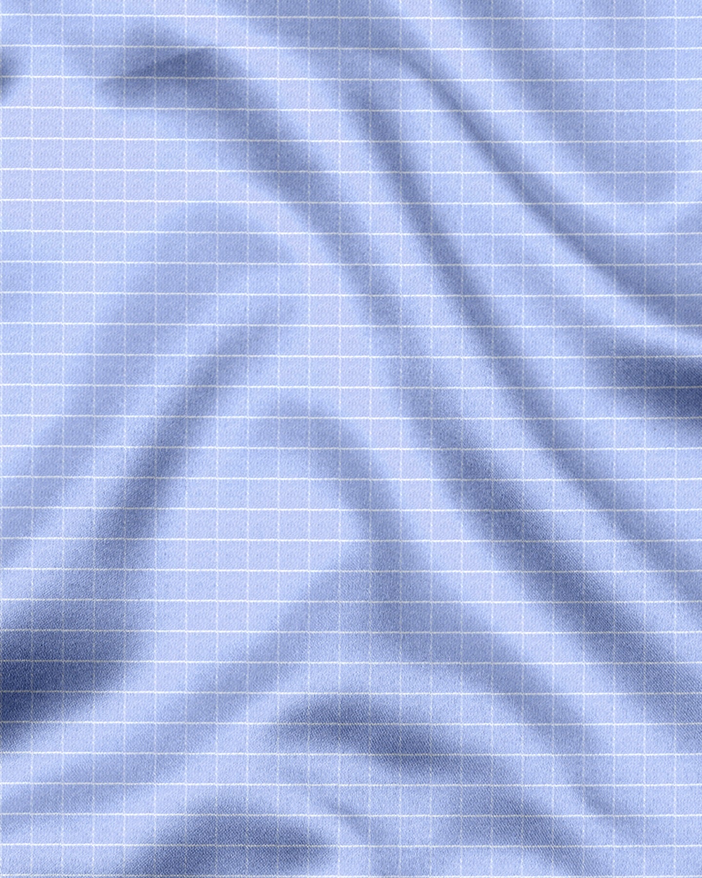Hawkes Blue and Snow White Checks Cotton Shirt