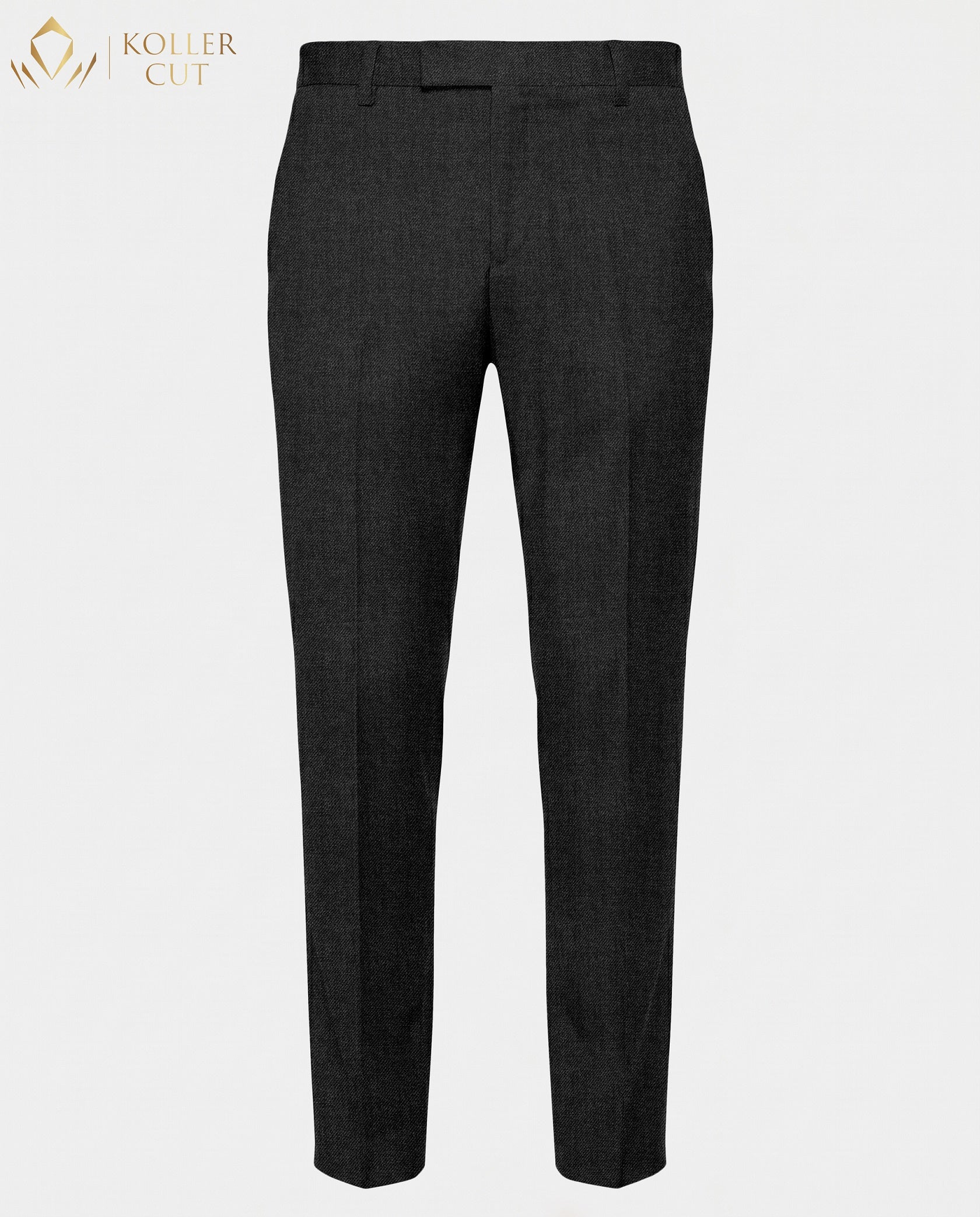 Hematite Gray Wool Blend Slight Stretch Tweed Pant