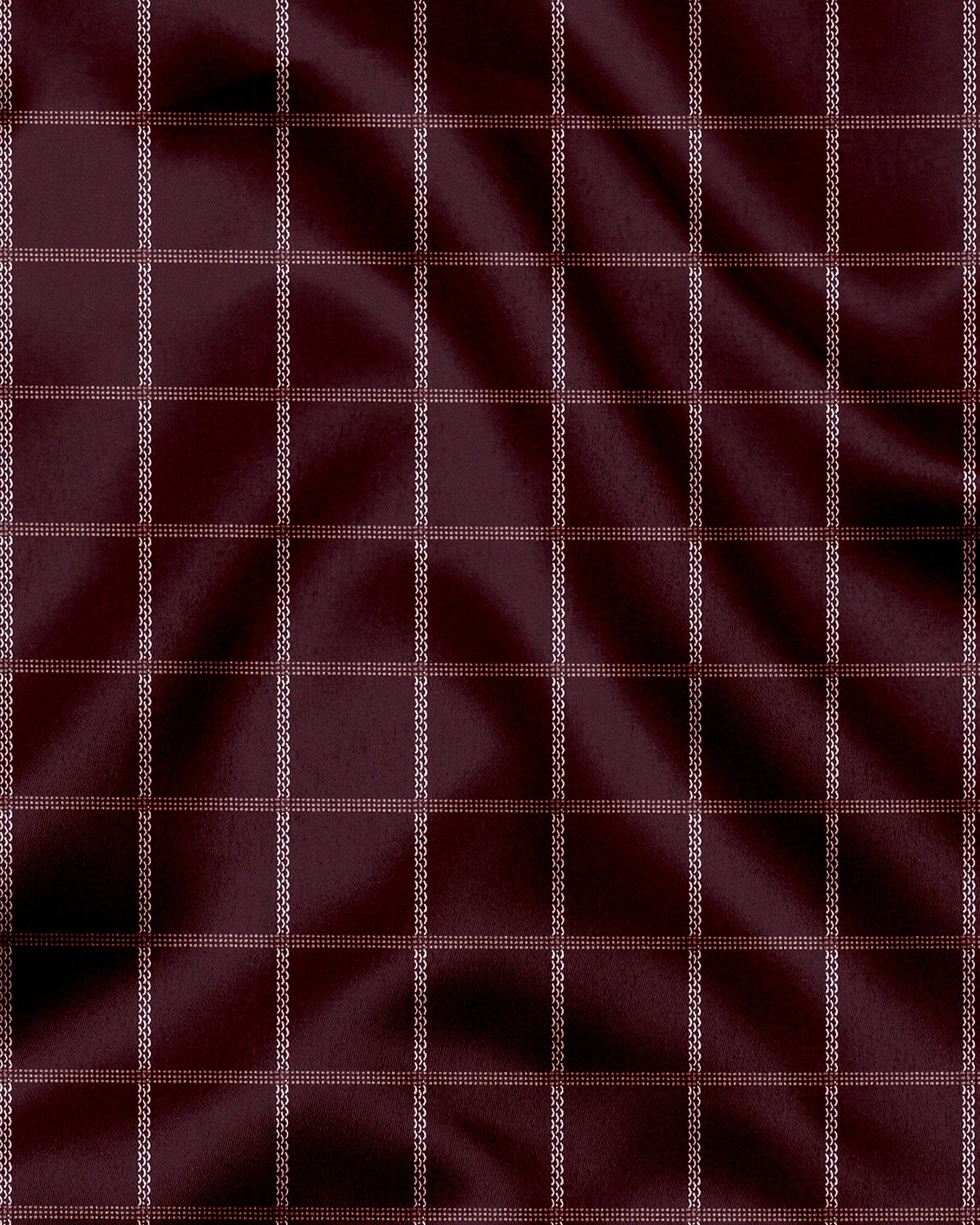 Huckleberry Maroon with White and Argan Brown Dash Checks Cotton Shirt