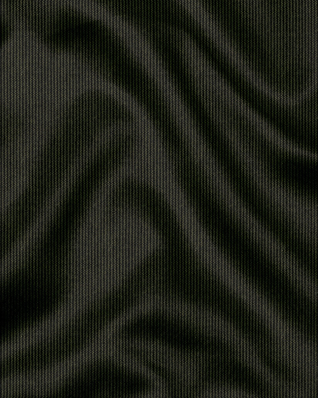 Jade Black and Spruce Green Herringbone Stripes Oxford Cotton Shirt