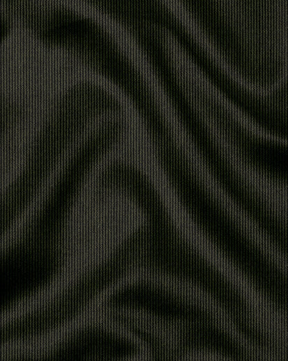 Jade Black and Spruce Green Herringbone Stripes Oxford Cotton Shirt