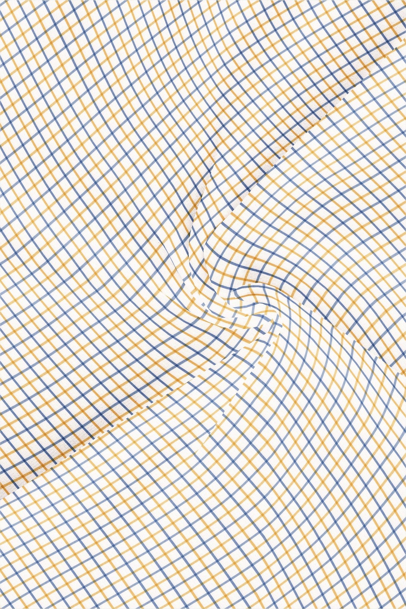 White with  Misted Yellow and Lichen Blue Checks Cotton Shirt