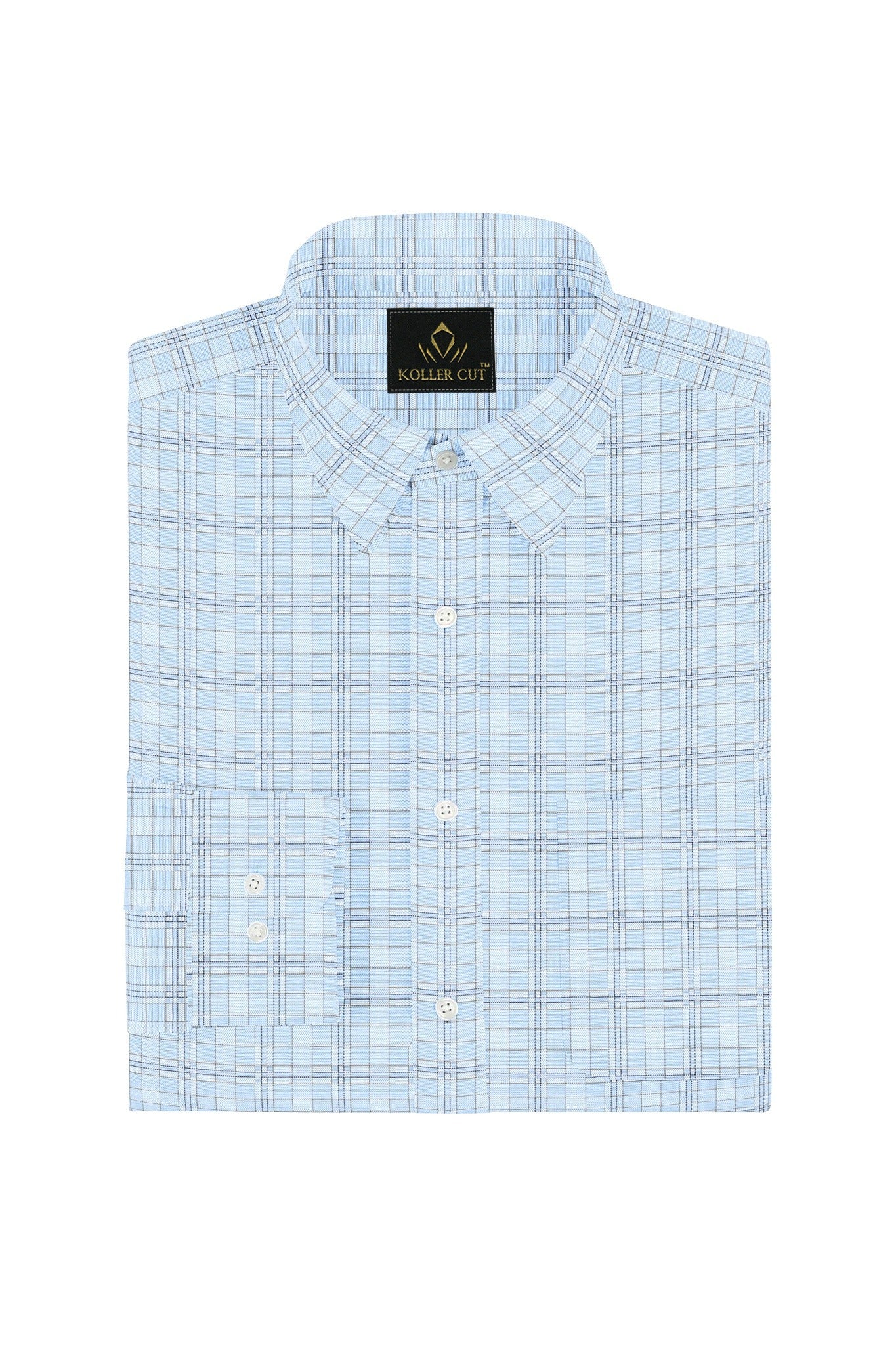 Omphalodes Blue and Monaco Blue Checks Egyptian Giza Cotton Shirt