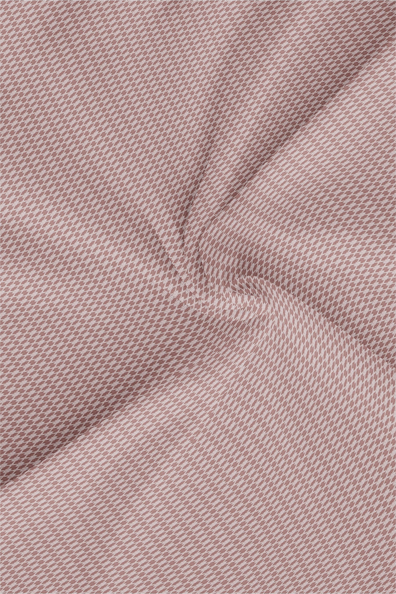 Copper Brown and White Diamond Checks Dobby Textured Print Cotton Shirt