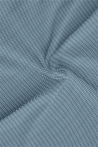 Celestial Blue and White Diamond Dobby Checks Cotton Shirt