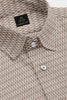 Roebuck Brown and White Diamond Checks Dobby Textured Print Cotton Shirt