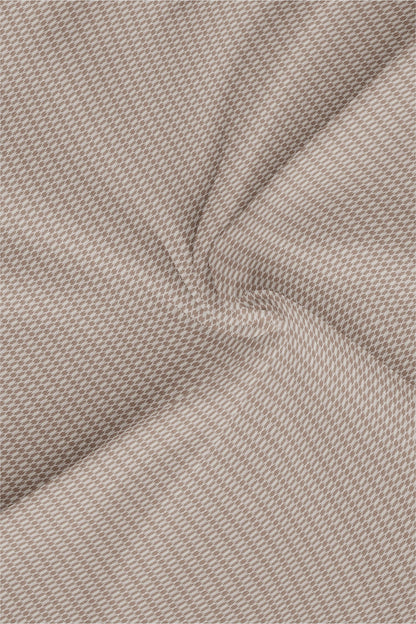 Roebuck Brown and White Diamond Checks Dobby Textured Print Cotton Shirt