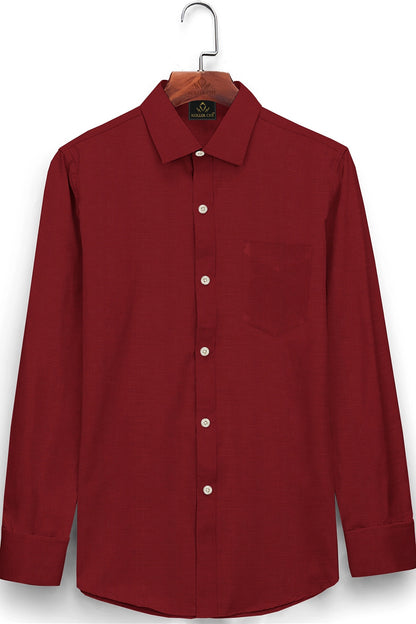 Red Cotton Linen Shirt