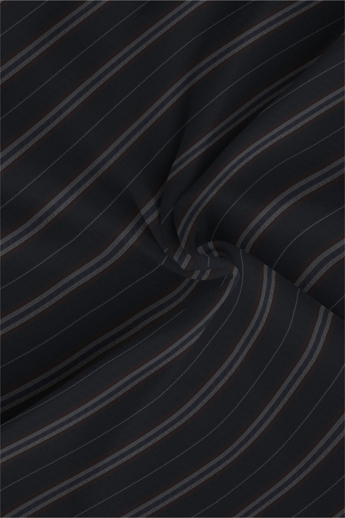 Jade Black with Henna Brown and Midnight Blue Stripes Cotton Shirt