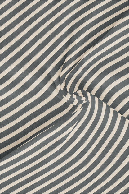 Beige and Jade Black Oxford Stripes Cotton Shirt