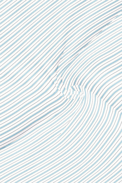 White with Turquoise Blue and Black Stripes Premium Cotton Shirts