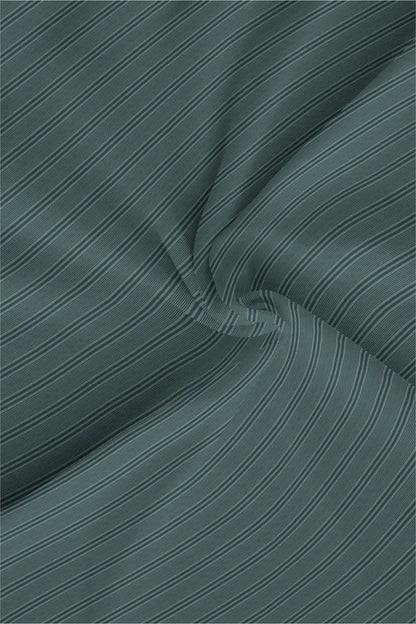 Lyons Blue and Fluorite Green Multitrack Stripes Premium Cotton Shirt