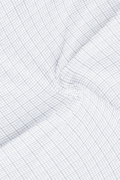 White and Graphite Gray Checks Cotton Linen Shirt