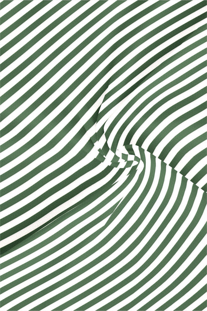 White with Loden Frost Green Candy Stripes Cotton Shirt