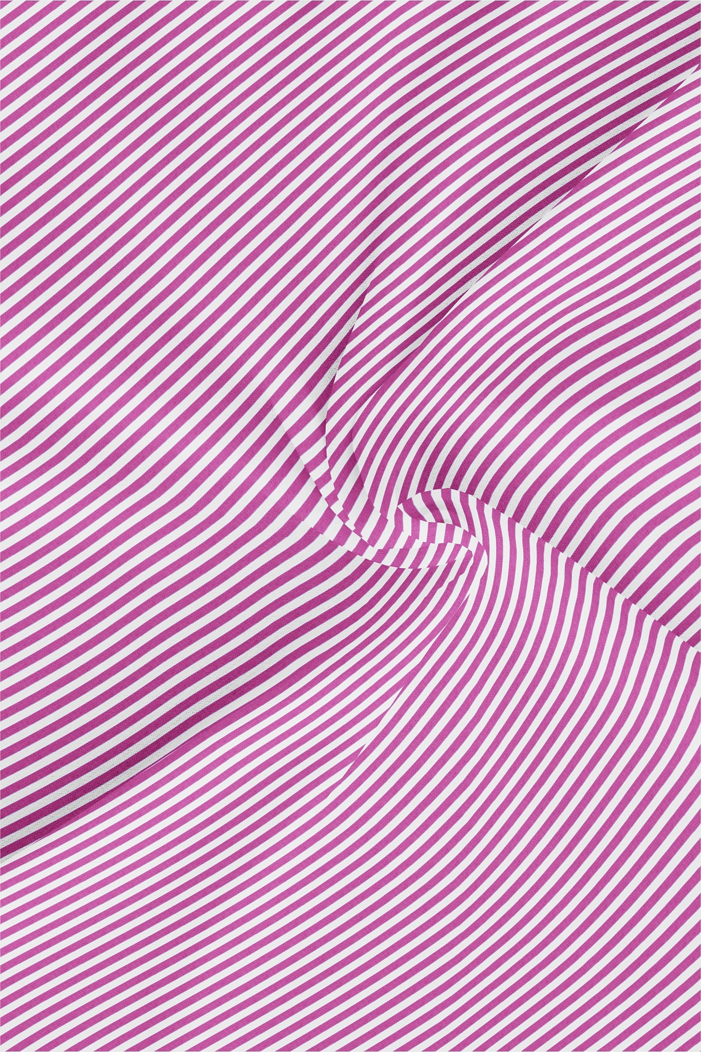 White and Tillandsia Purple Candy Stripes Mandarin Collar Cotton Shirt