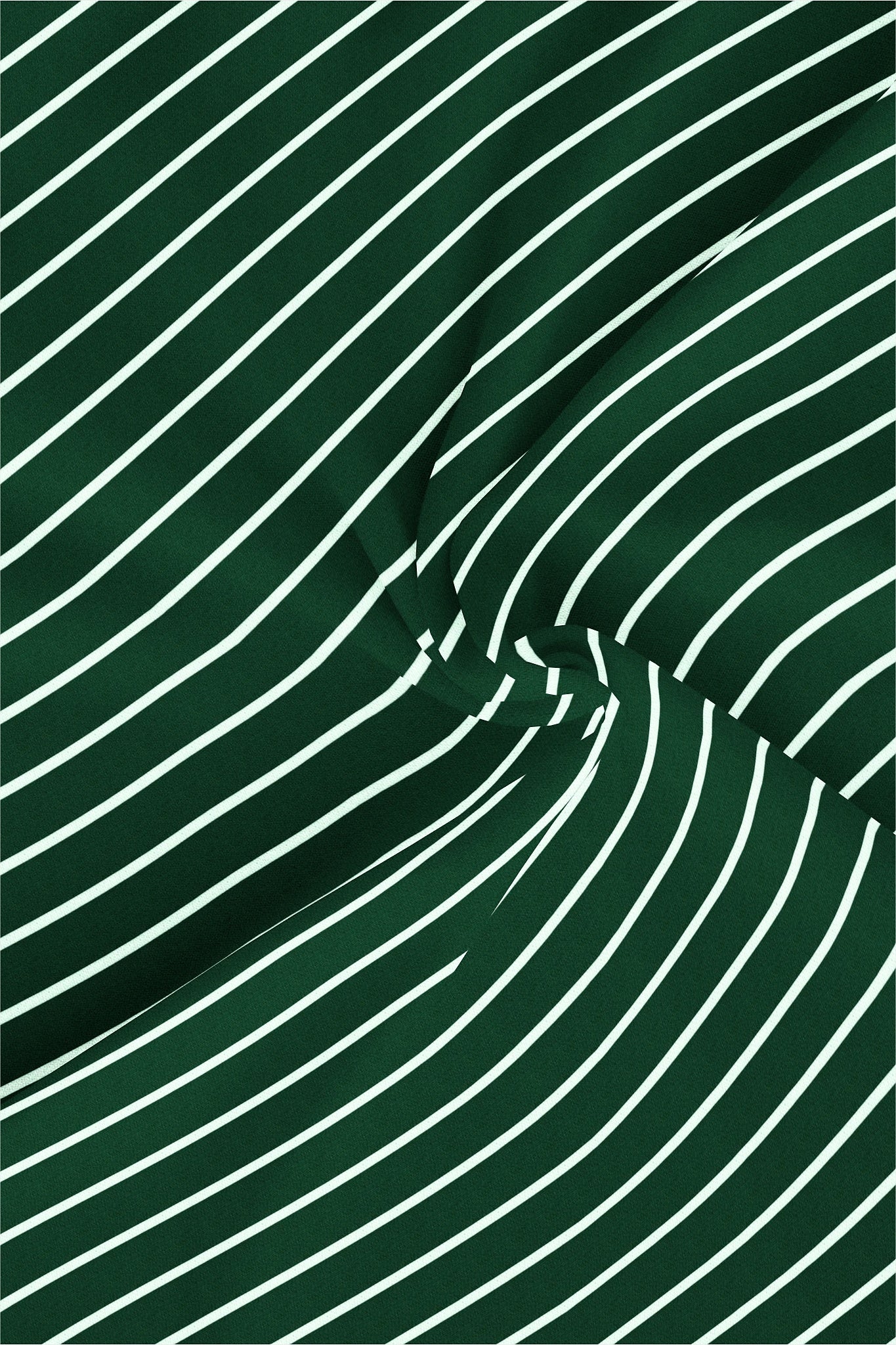 Foliage Green and White Stripes Chalk Cotton Shirt