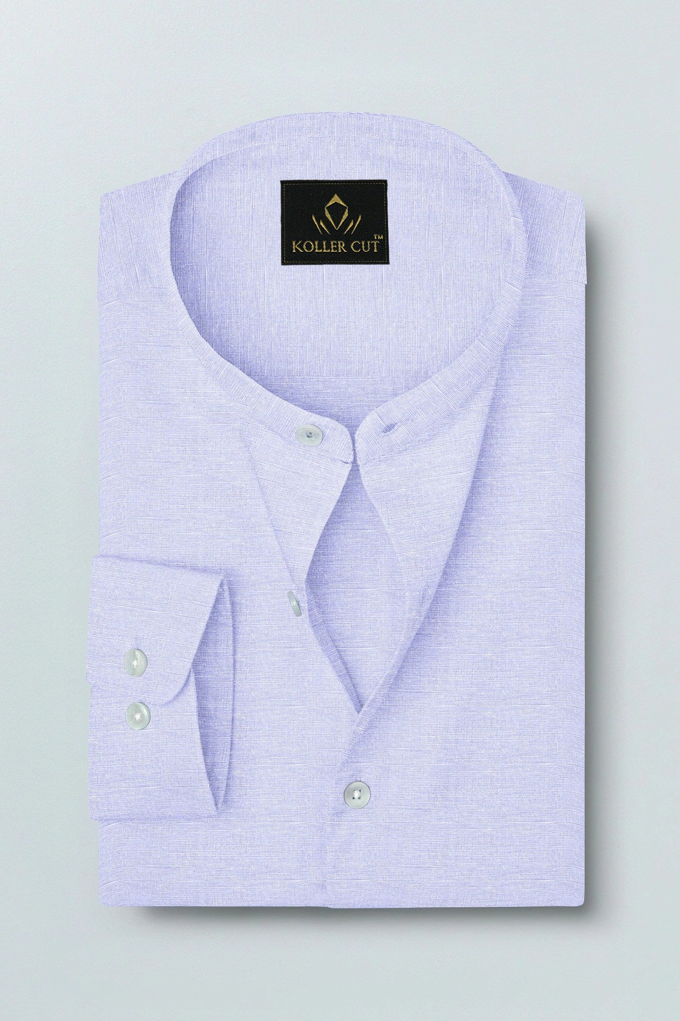 Chatelle Purple Mandarin Collar Luxuries Linen Shirt