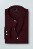 Rhubarb Red Mandarin Collar Premium Oxford Cotton Shirt