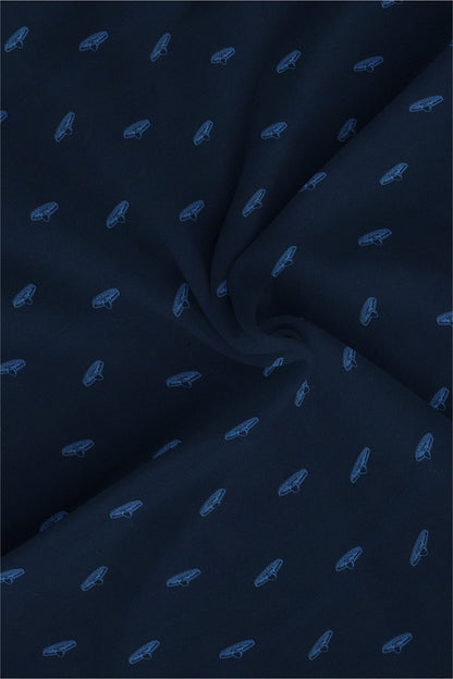 Moonlit Blue and Nebulas Blue UFO Printed Cotton Shirt