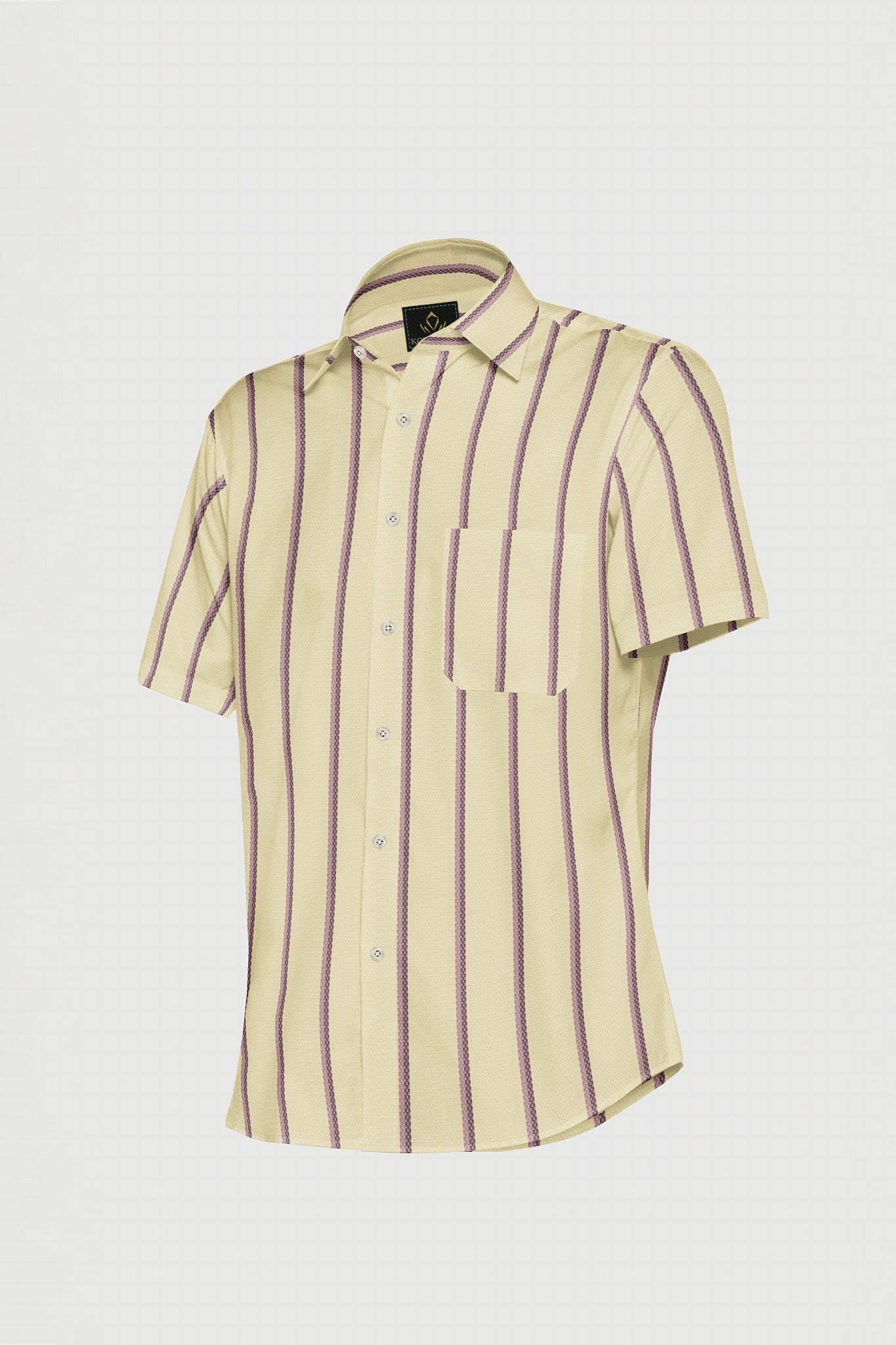 Beige with Millennial Pink and Mellow Mauve Pink Jacquard Stirpes Premium Egyptian Giza Cotton Shirt