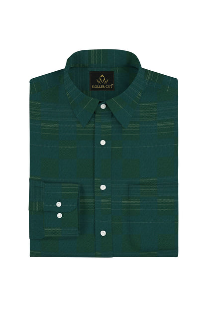Alpine Green and Myrtle Green Box Checks Premium Egypitan Giza Cottton Shirt
