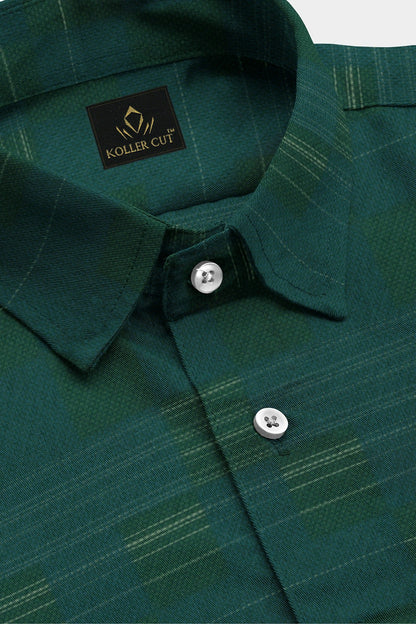 Alpine Green and Myrtle Green Box Checks Premium Egypitan Giza Cottton Shirt