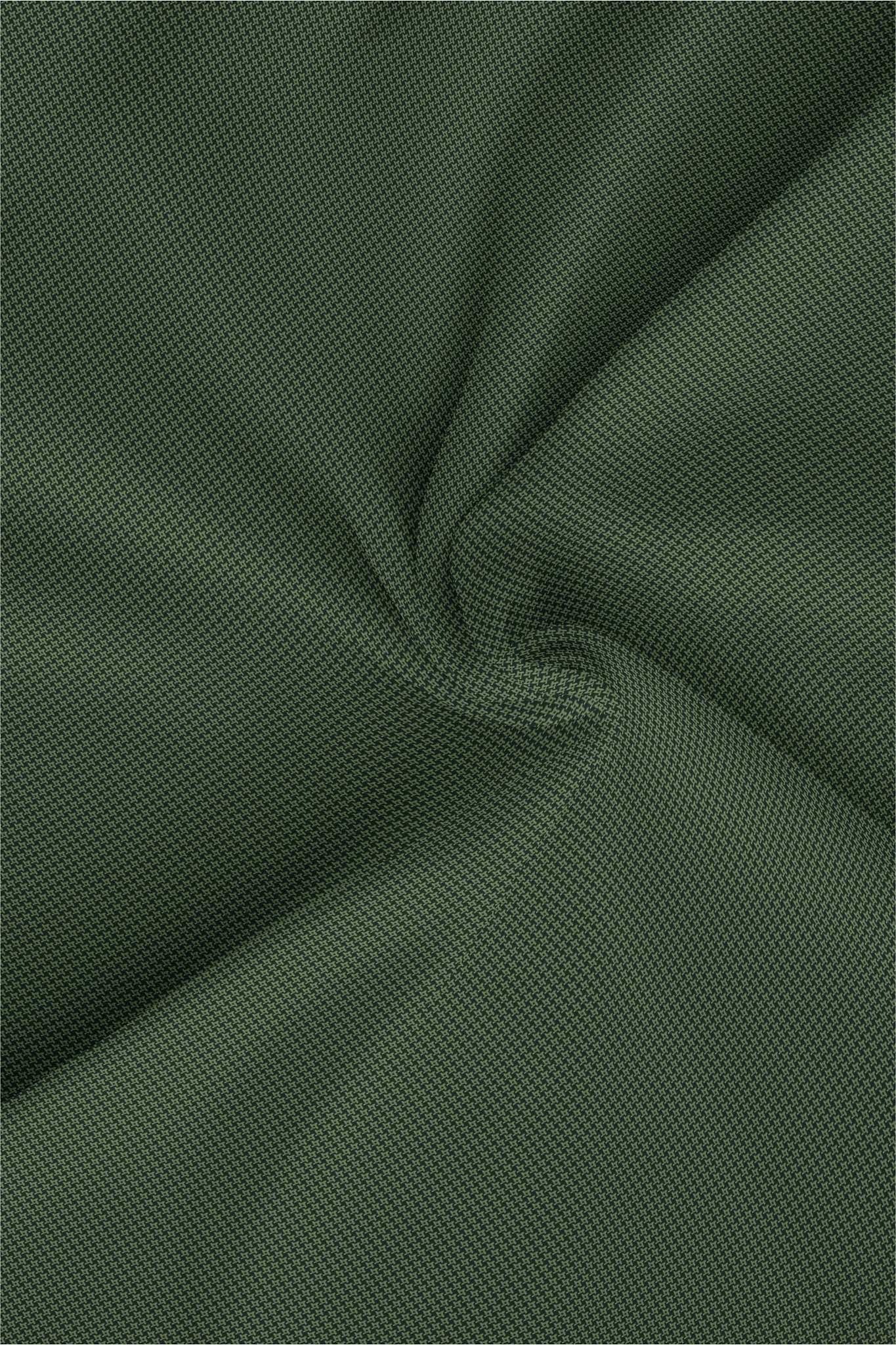 Kale Green and Pesto Green Hounds Tooth Jacquard Print Egyptian Giza Cotton Shirt