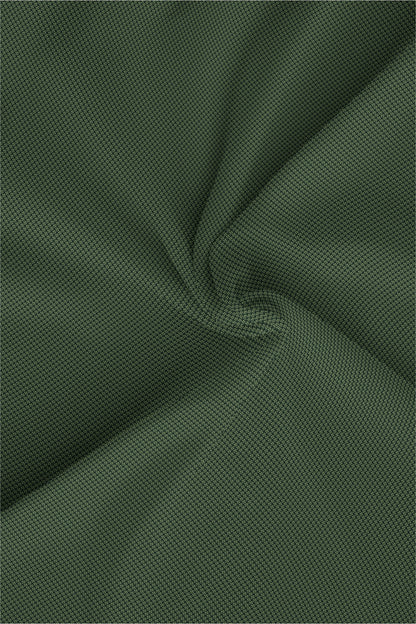 Kale Green and Pesto Green Hounds Tooth Jacquard Print Egyptian Giza Cotton Shirt