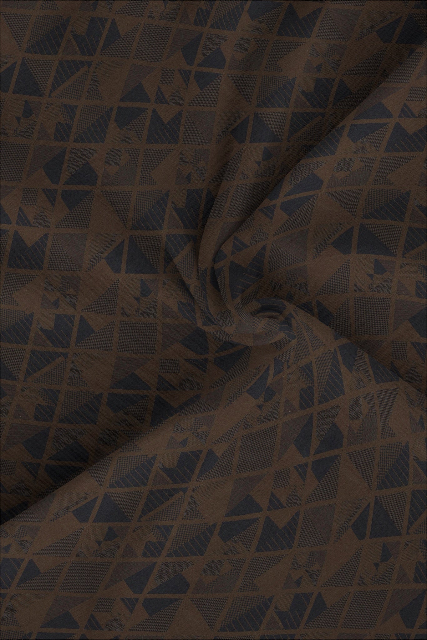 Umber Brown and Moonlit Blue Jacquard Print Egyptian Giza Cotton Shirt