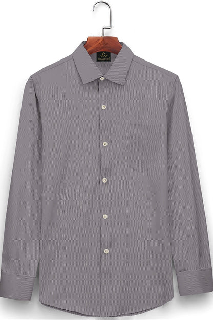 Titanium Gray and Orchid Pink Lock Crimp Mesh Jacquard Print Egyptian Giza Cotton Shirt