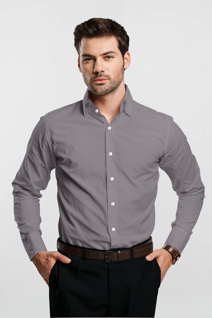 Titanium Gray and Orchid Pink Lock Crimp Mesh Jacquard Print Egyptian Giza Cotton Shirt