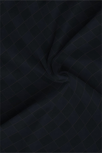 Jade Black and Opal Blue Checks Egyptian Giza Cotton Shirt