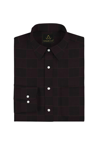 Jade Black and Tillandsia Purple Checks Premium Egyptian Giza Cotton Shirt