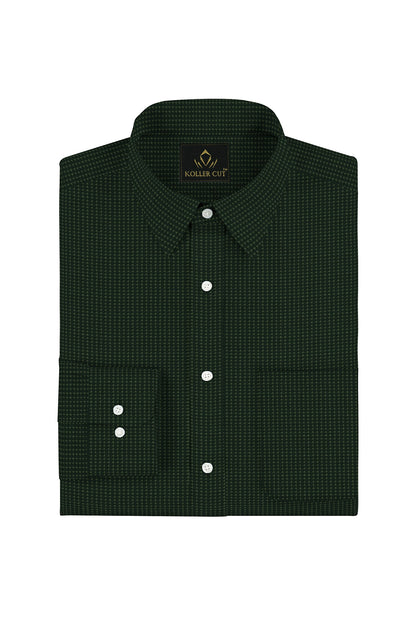Sycamore and Artichoke Green Jacquard Print Egyptian Giza Cotton Shirt