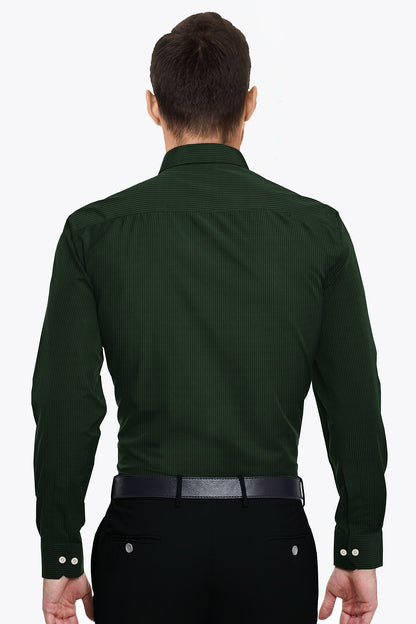 Sycamore and Artichoke Green Jacquard Print Egyptian Giza Cotton Shirt