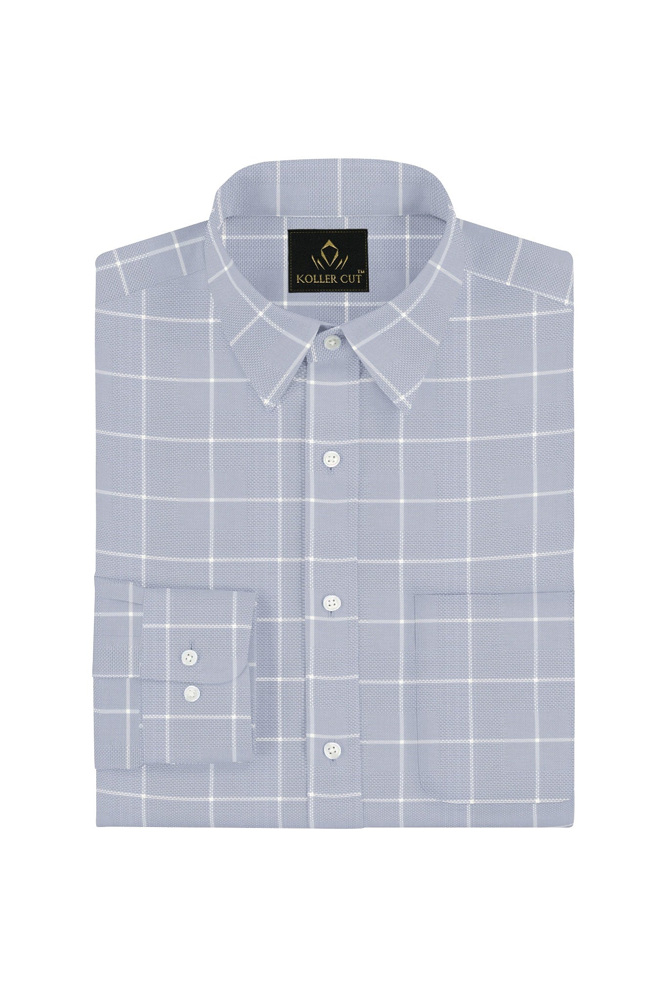 Mirage Gray and White Jacquard Check Premium Egyptian Giza Cotton Shirt