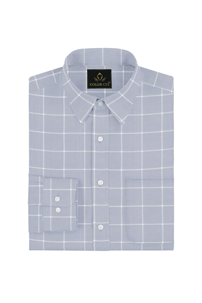 Mirage Gray and White Jacquard Check Premium Egyptian Giza Cotton Shirt