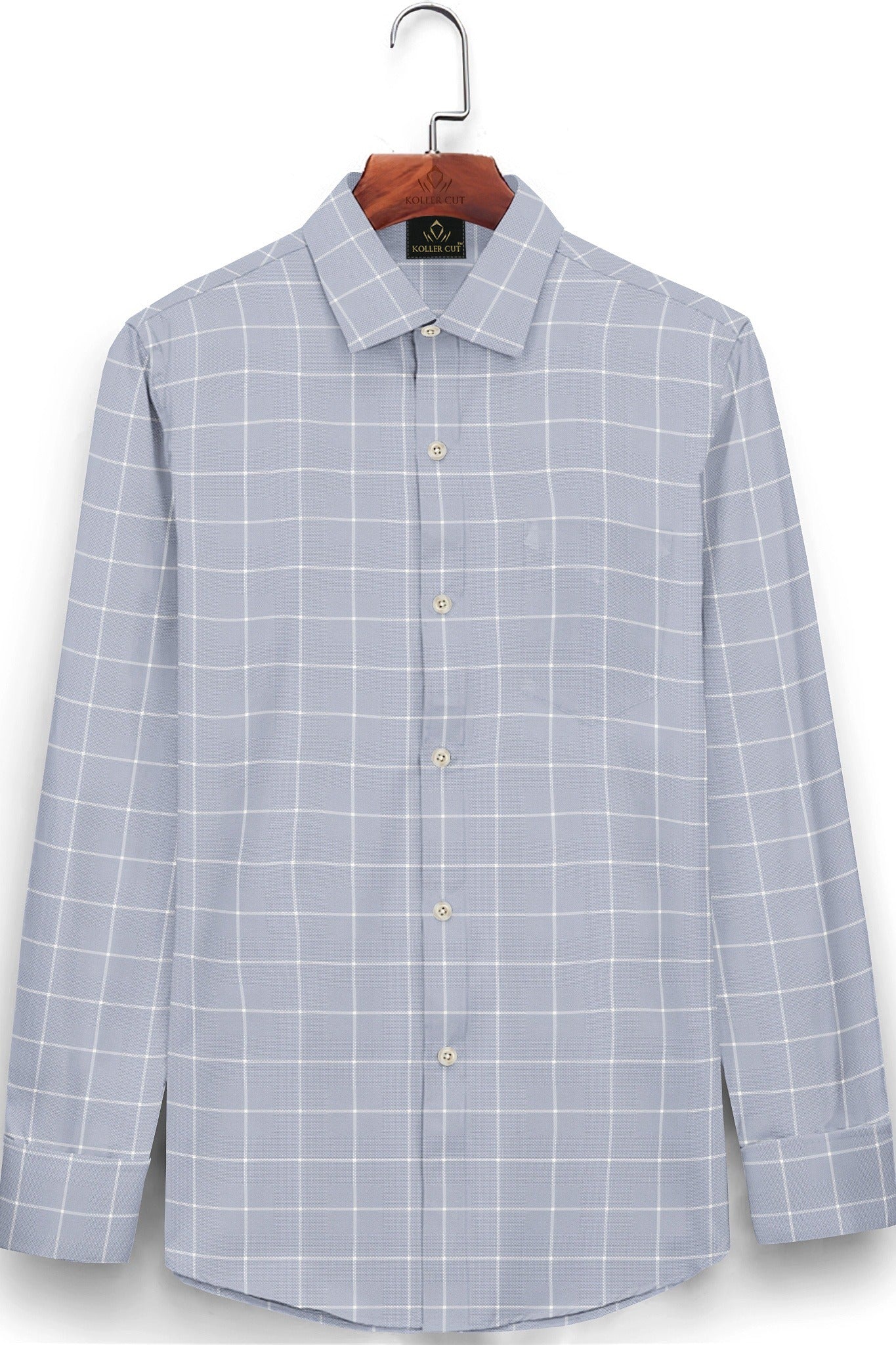 Mirage Gray and White Jacquard Check Premium Egyptian Giza Cotton Shirt