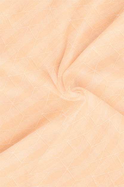 Apricot Peach Abstract Jacquard Print Egyptian Giza Cotton Shirt