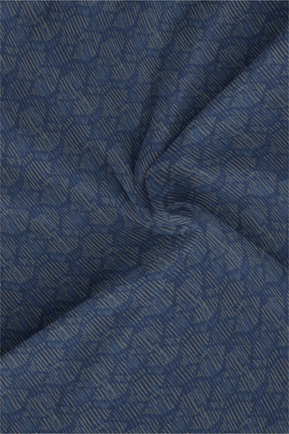 Galaxy Blue and Beige Hexagon Jaquard Print Giza Cotton Shirt