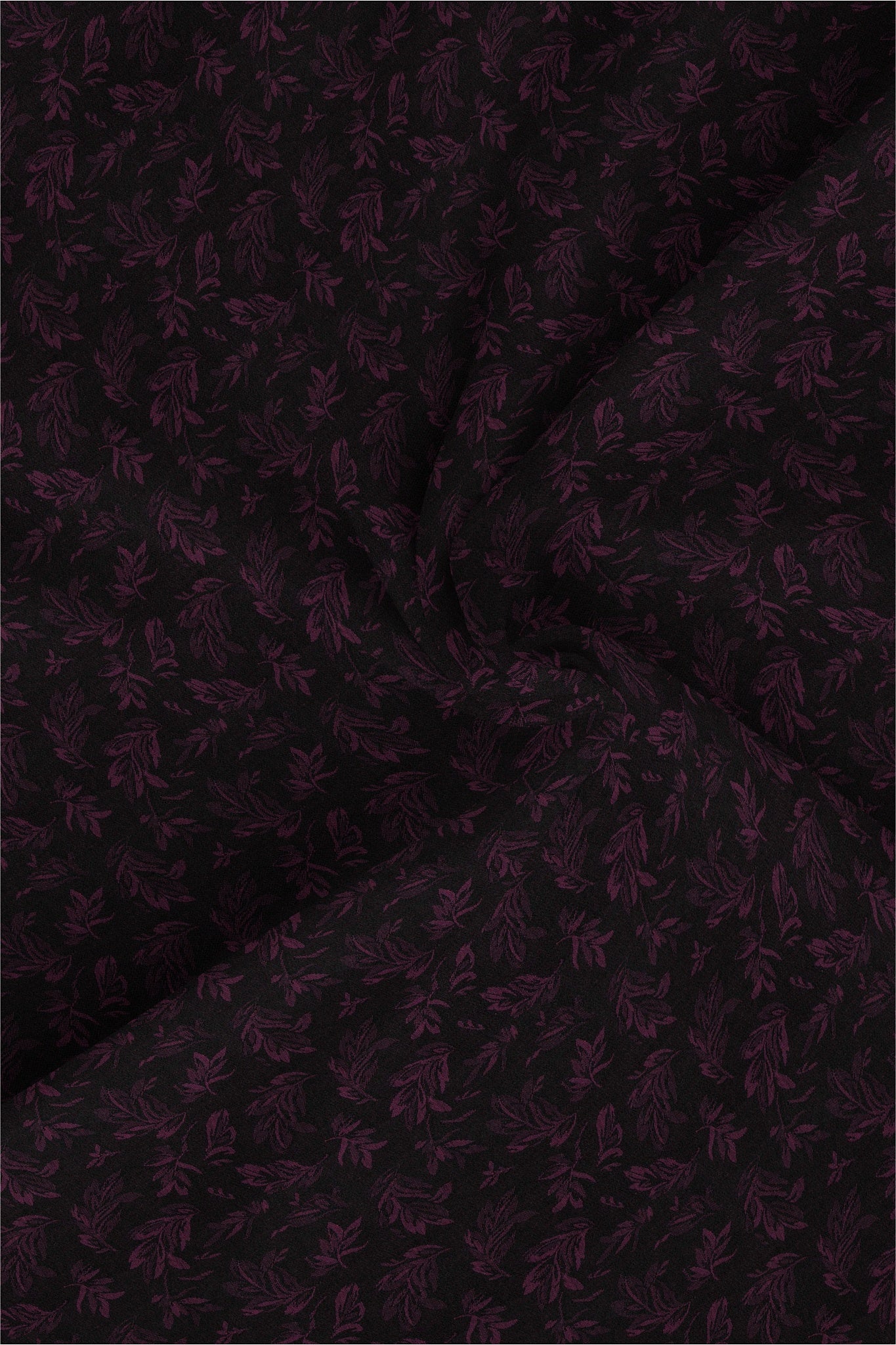 Black and Magenta Purple Sisyrinchium Plant Jacquard Print Giza Cotton Shirt