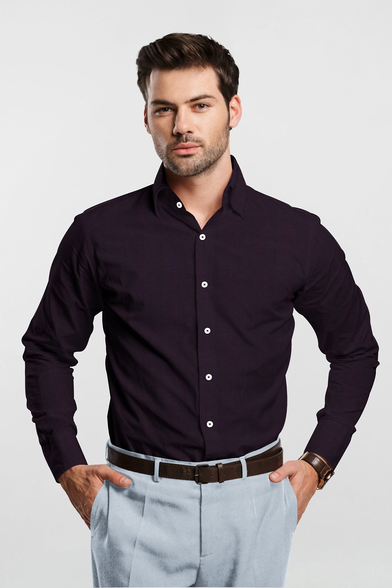 Wine Luxurious linen shirt