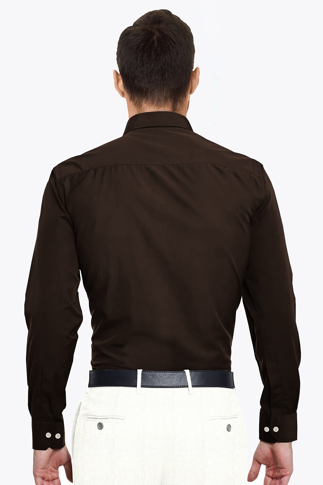 Umber Brown Men's Giza Cotton Shirt