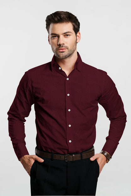 Merlot Red Luxurious Linen Shirt