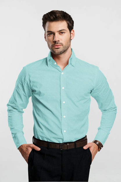 Turquoise Blue Luxurious Linen Shirt - Buy Linen Shirt in Mumbai