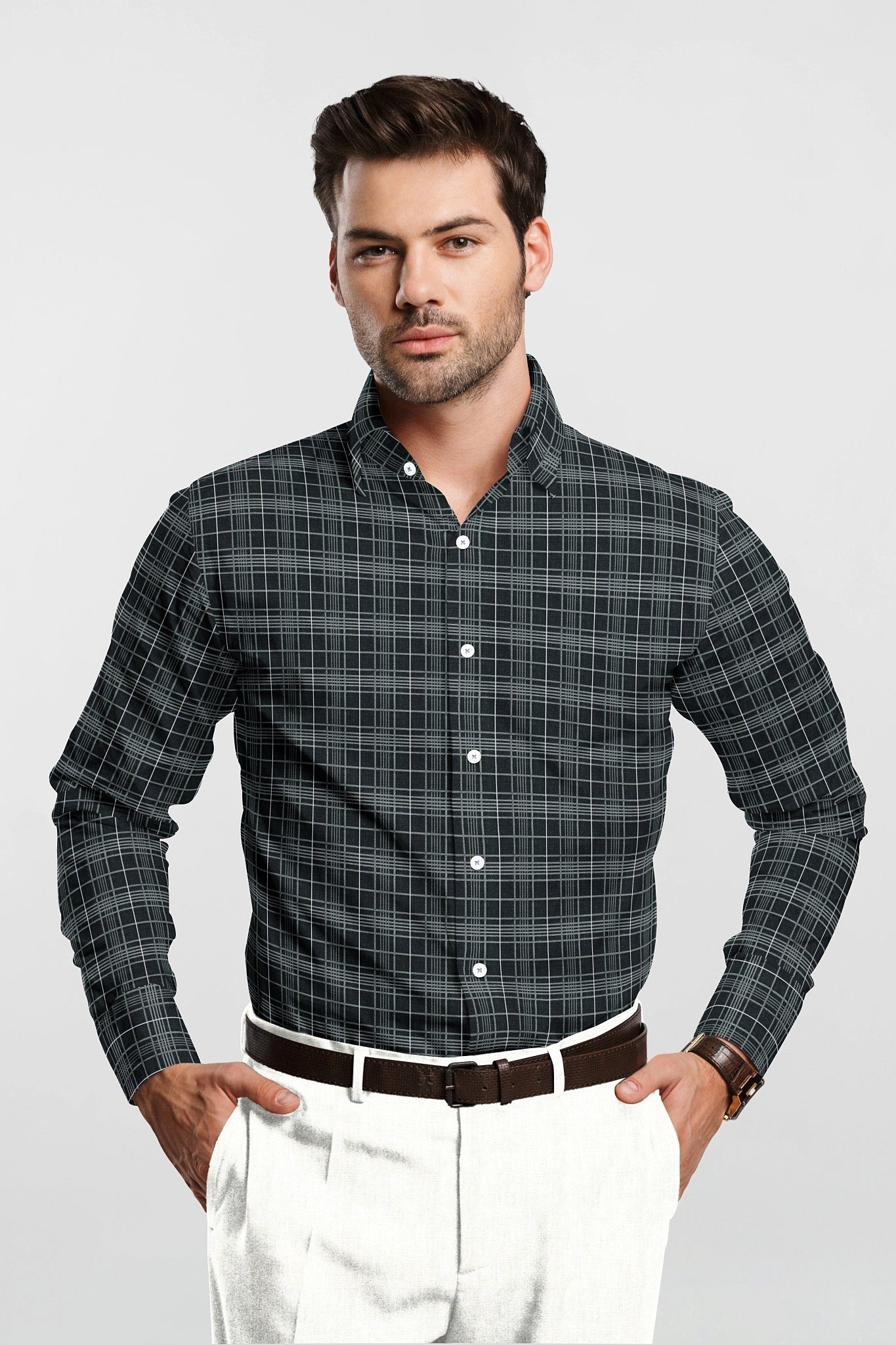 Stitch Custom Shirts in Chennai India - Checks Cotton Shirt